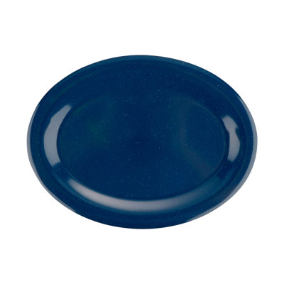 Plat de service ovale en mélamine GET, bleu Texas (ensemble de 12)