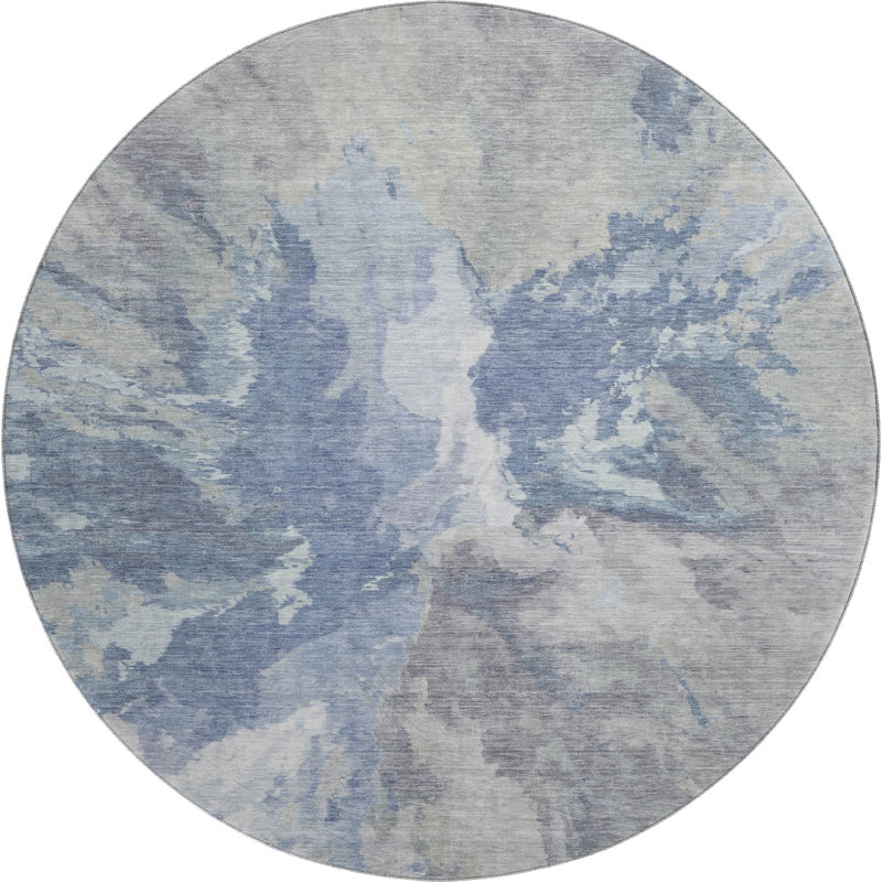 Premium Machine Washable Marasco AMF1632 Modern Rug, Round 8'
