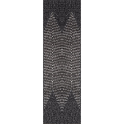 Tapis d'intérieur / extérieur à motif de chevrons gris anthracite Antigua