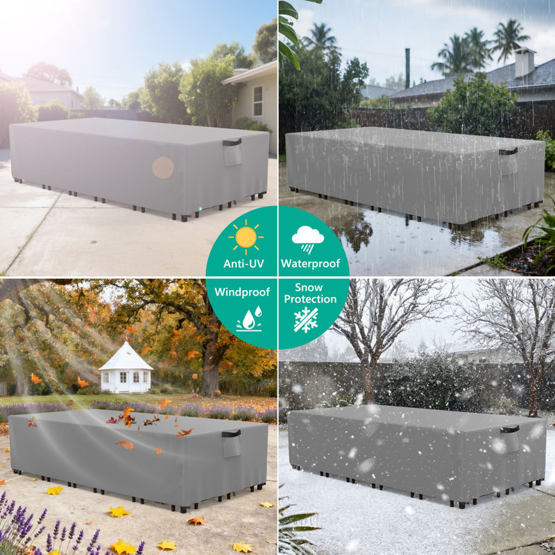 Waterproof Outdoor Lawn Patio Furniture Cover, Gray
