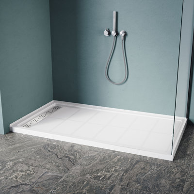 Elegant 60" W X 32" D X 4" H Shower Base With Single Threshold Anti-slip Acrylic Shower Pan White In Natural;gloss