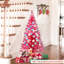 Arbre de Noël rouge de 4 pi avec 50 lumières UL et 122 pointes en PVC - Arbre de Noël artificiel pré-éclairé pour la décoration d'intérieur