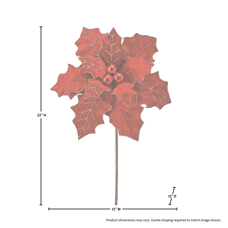 Tige de poinsettia 22 "royauté, Rouge