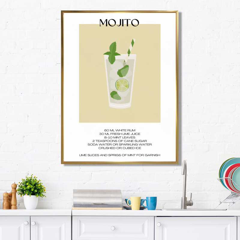 Décoration murale Mojito Traditional Cuban Punch II - cocktails, Toile tendue, H 20 po x l 12 po