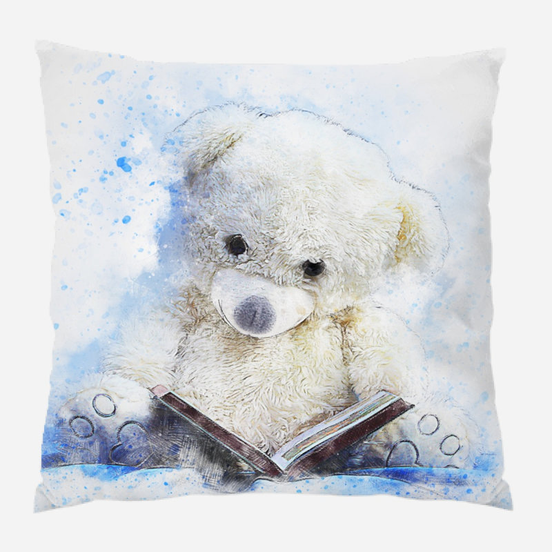 Housse de coussin d'extérieur carré Rhoads Teddy, Microsuède, Intérieur