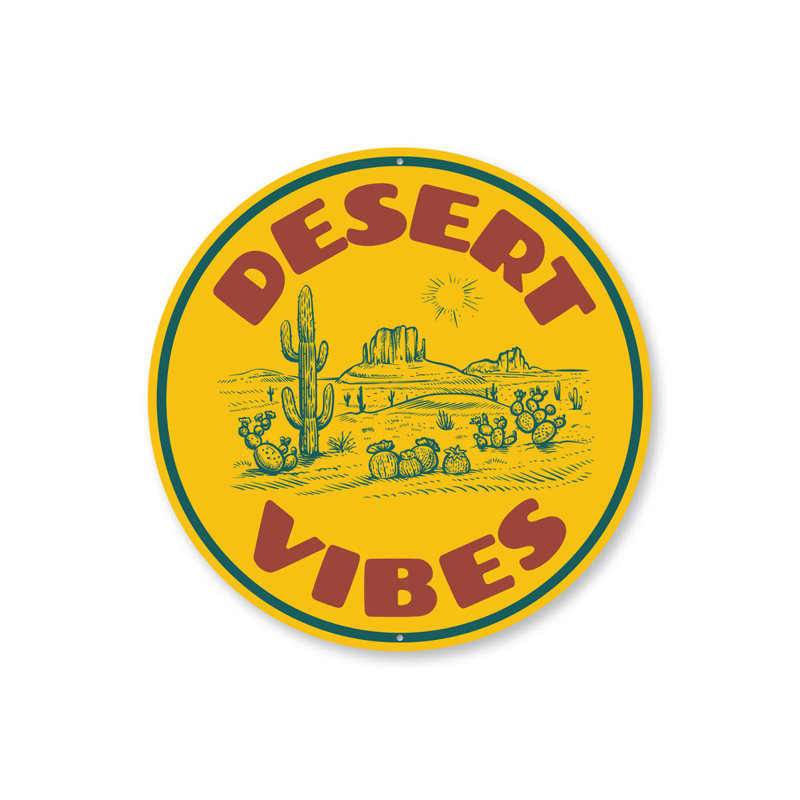 Plaque en aluminium Desert Vibes, H 18 po x l 18 po x P 0,06 po