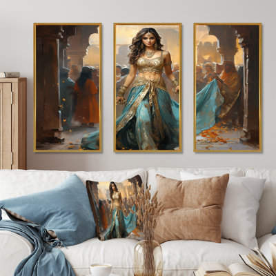 «Blue and Gold Belly Dancer - Dance», art mural