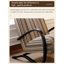 Fauteuil d'appoint vintage en tissu rayé avec structure en acier au carbone pour appartement