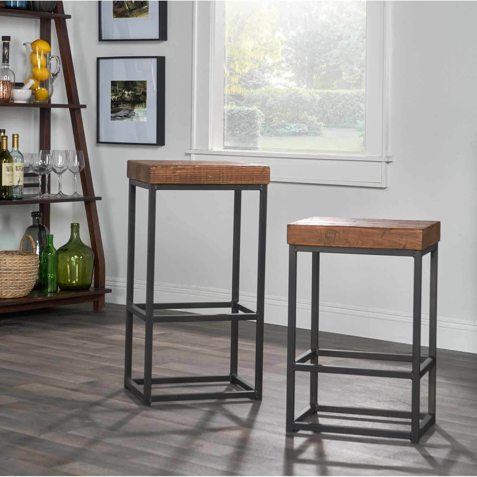 Tamera Solid Wood Stool, Bar Stool (30" Seat Height)