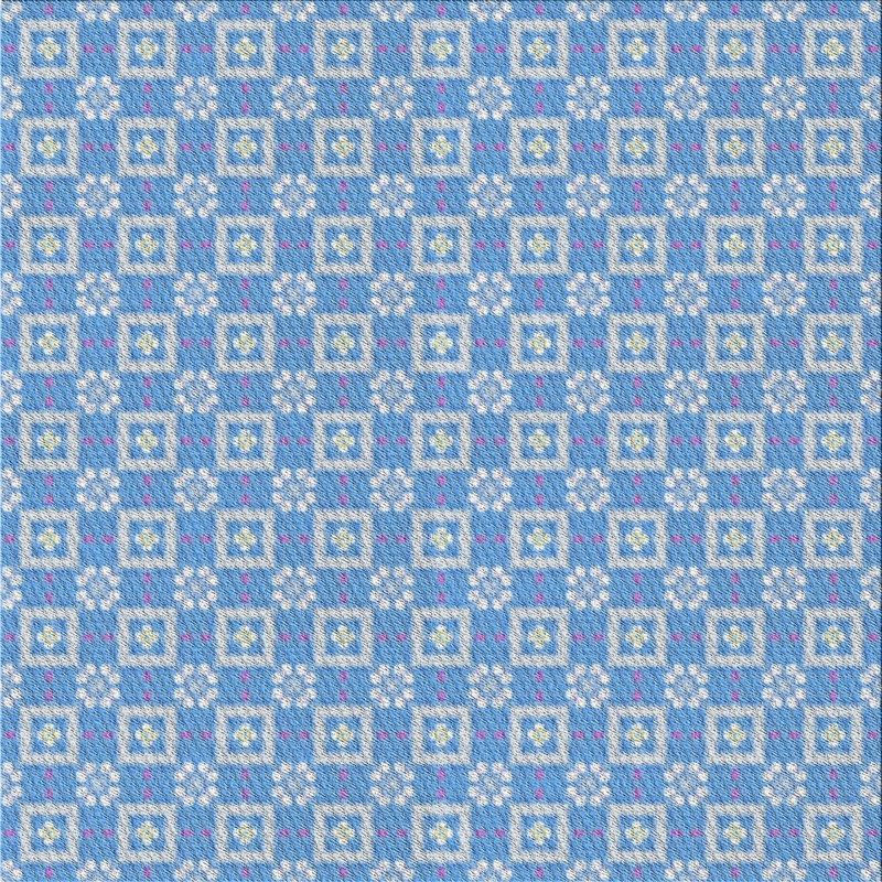 Tapis de zone bleue à motifs, Carré 3 pi