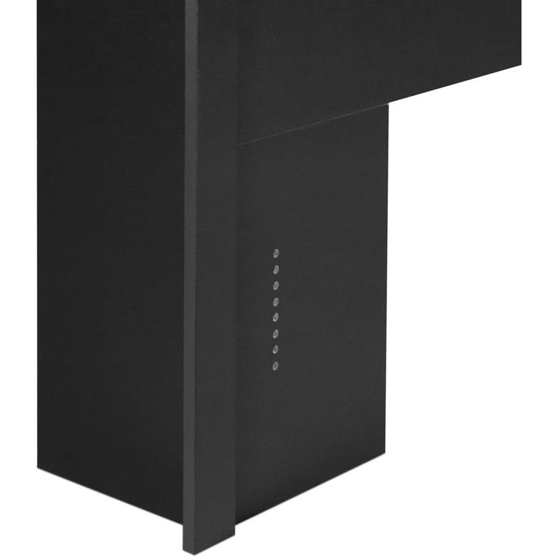Wooden Bookcase Headboard with Storage for Queen Bed, Solid Black
