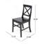 Chaises de salle à manger en bois d'acacia, noir (ensemble de 2)