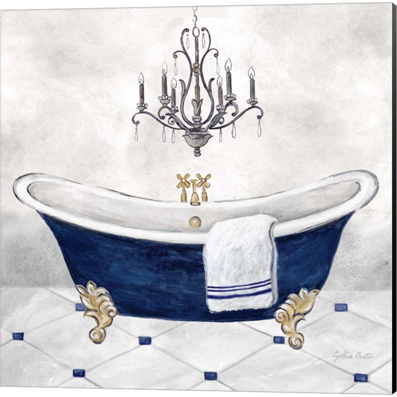 «Marine Blue Bath» par Cynthia Coulter, art sur toile (ensemble de 2)