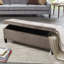 Banc de rangement capitonné à fermeture douce-554609587