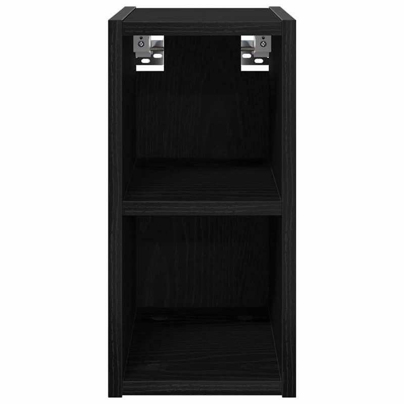 Vidaxl Hanging Cabinet With Storage Riga Black Oak 30 X 29.5 X 40 Cm, 40cm H x 20cm W x 29.5cm D, Black