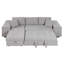 Canapé-lit modulaire réversible en L de 104,5 po à 3 places avec méridienne de rangement et 2 tabourets pour le salon, gris-848435323