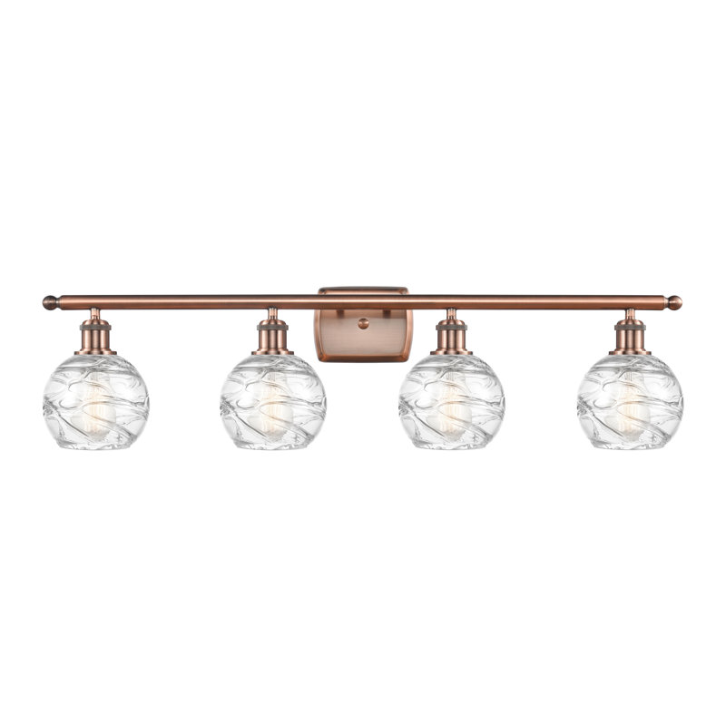 Halvorson 4 - Light Dimmable Vanity Light, 6 Watt Vinage LED Bulb, Antique Copper