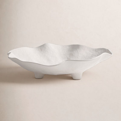 Ceramic Round Wavy Bowl with Stand