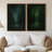 Framed Canvas Wall Art - Dark Green Abstract Atmospheric Wall Prints for Bedroom - 24"x36"x2pcs-367293971-367293970