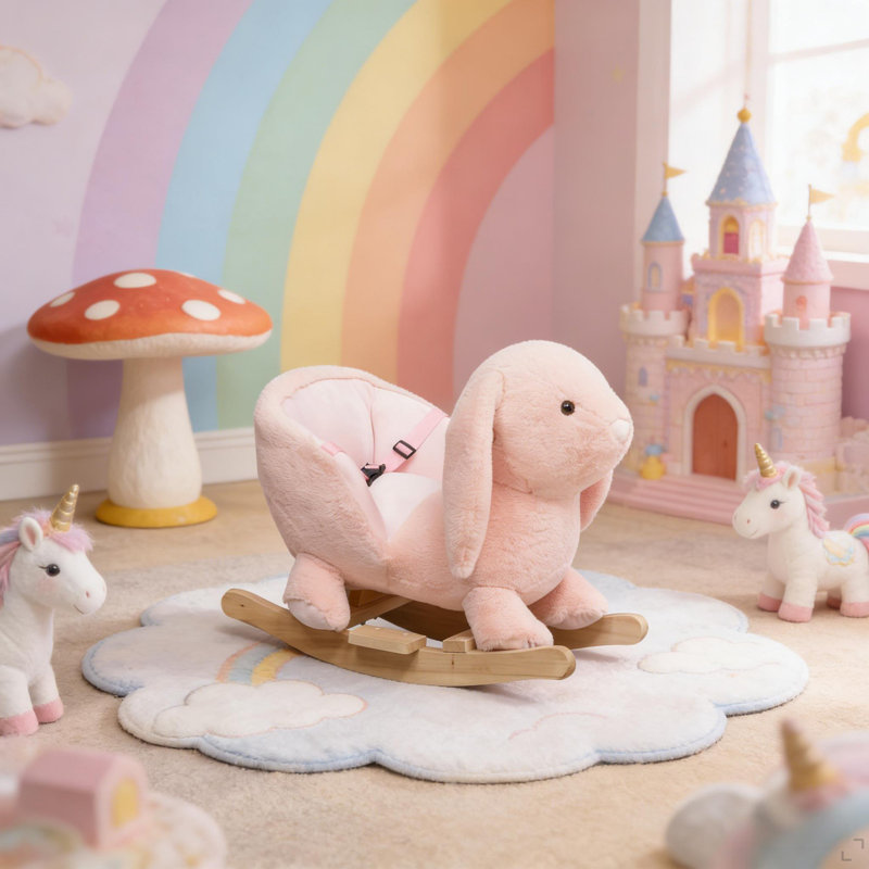 Bunny Rocking Horse,Rabbit Wooden Rocking Horse