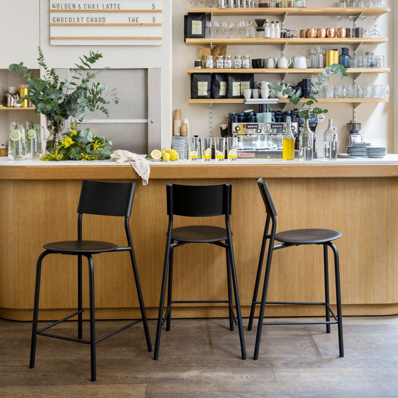 SSD Recycled Plastic Bar Stool, Graphite Black