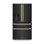 Réfrigérateur 36 portes à 4 portes avec distributeur d'eau et de glace en acier inoxydable noir 21,6 pieds cubes avec poignées carrées bronze champagne