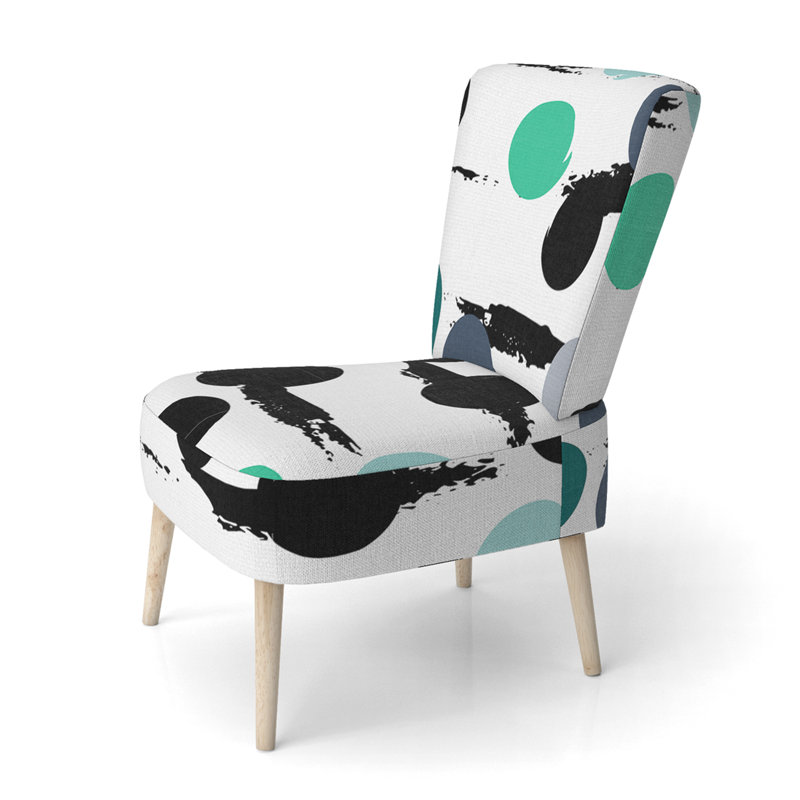 Chaise d'appoint rembourrée à motif noir