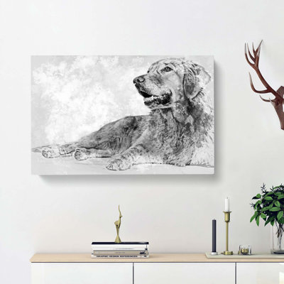 Golden Retriever In Abstract - Wrapped Canvas