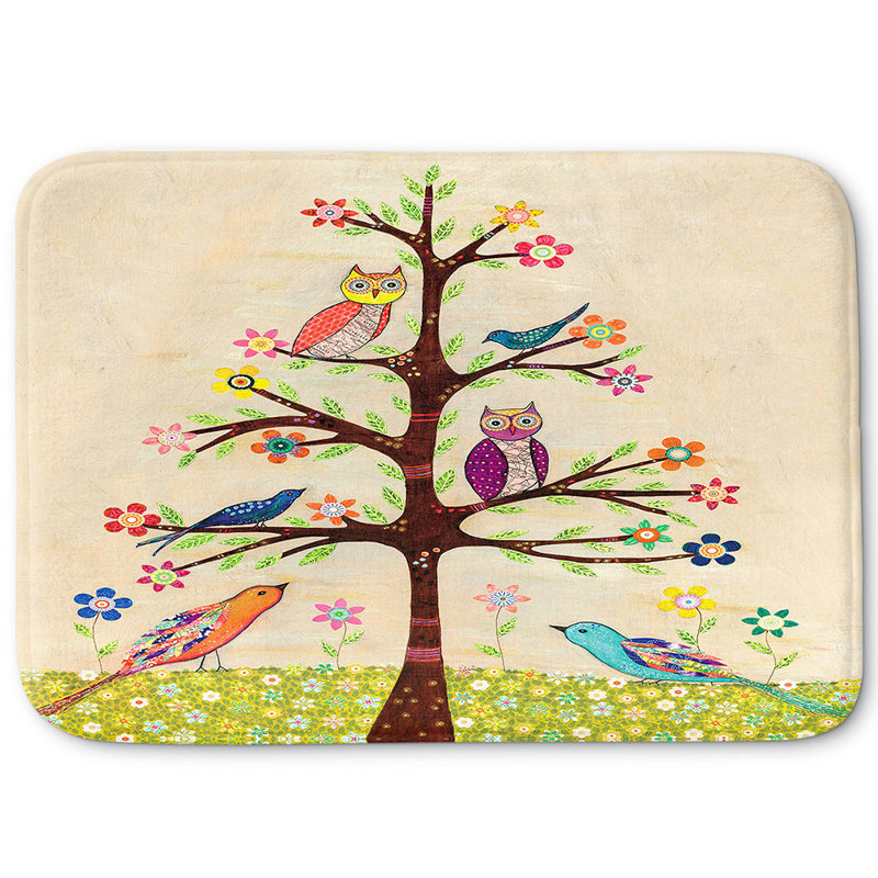 Tapis pour salle de bain à mousse à mémoire sascalia hibou oiseau, H 1 po x l 34 po x L 21 po