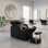 Ensemble de shampooing bol et chaise pour salon de coiffure, fauteuil de shampooing pour coiffeur, coiffeur en plastique ABS avec tabouret de pieds séparé pour spa beauté, noir