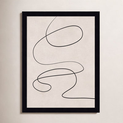 Black Line and Textured Beige Print