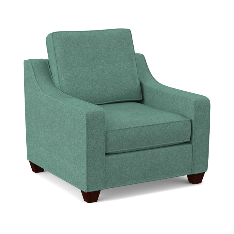 Clark Upholstered Armchair, Empire Mahogany, Saylor Navy