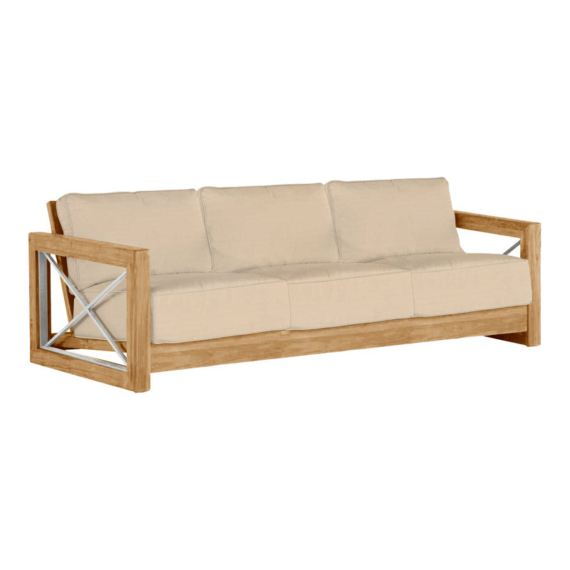 Canapé d'extérieur en teck Malta Malta, Teck naturel, Welt + bourre standard, Perigold ‑ plage Ishi