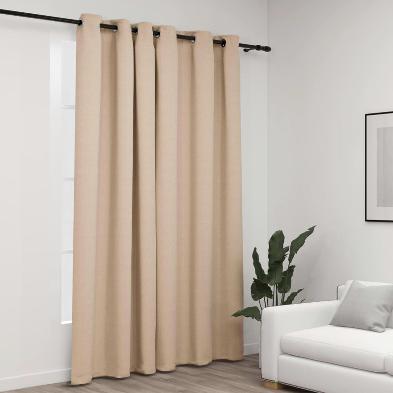 Cezaria Blackout Curtain Single Panel, Beige