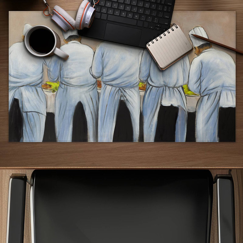 Cooks chefs working together - 14.00"x24.25" Desk mat
