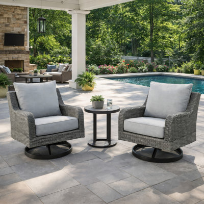 Gurkan Swivel Wicker Outdoor Lounge Chair