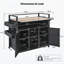 52.8"W Wicker Outdoor Grill Cart With Extended Plastic Wood Table Top, Rolling Kitchen Island On Wheels With Storage Cabinet-2070943273