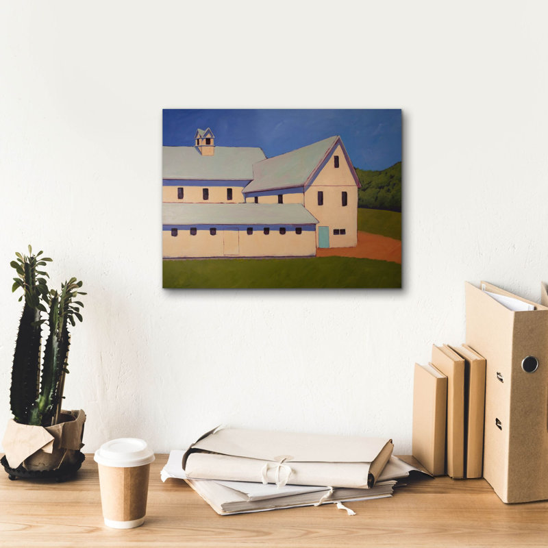Art mural sur toile, "Ferme laitière" par Carol Young, H 12 po x l 16 po