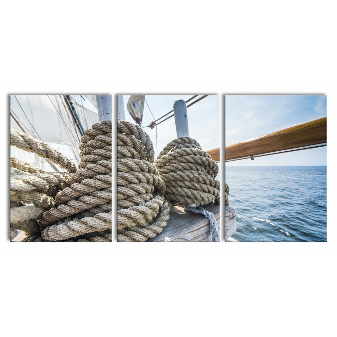 3-tlg. Leinwandbilder-Set Rope on a Ship