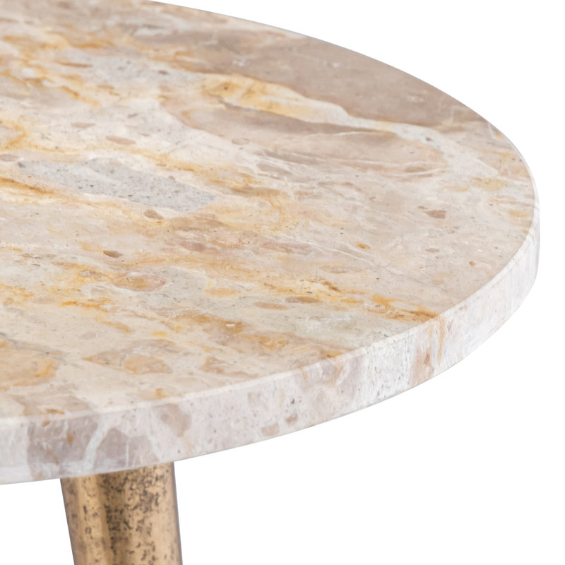 Ensemble de 2 pédaliers en marbre avec pieds en aluminium, Gold