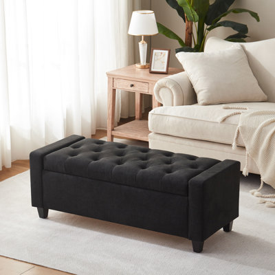48.8" W Polyester Upholstered Storage Bench