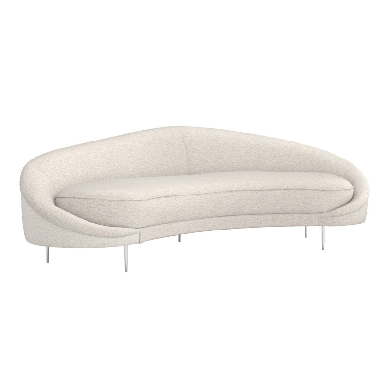 Ava Sofa, Drift Chenille, Polished Nickel