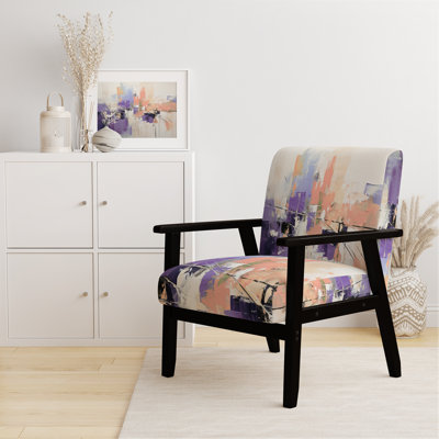 Paper Euphoria I - Upholstered Midcentury Modern Arm Chair
