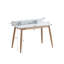 Mid-Century Modern Wood Writing Desk With Hutch-1063889385