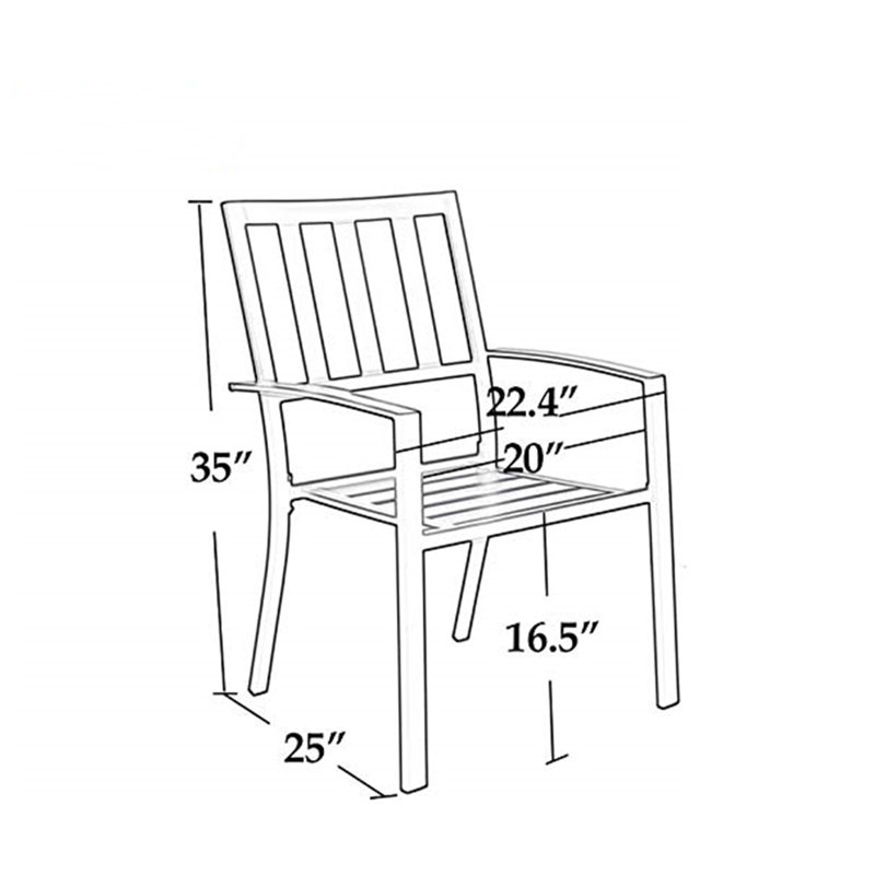 Chaise de salle à manger d'extérieur empilable Alyah