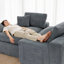 Canapé modulaire modulaire en chenille en L avec poches de rangement, coussins à double couche et 2 coussins décoratifs-1435157146