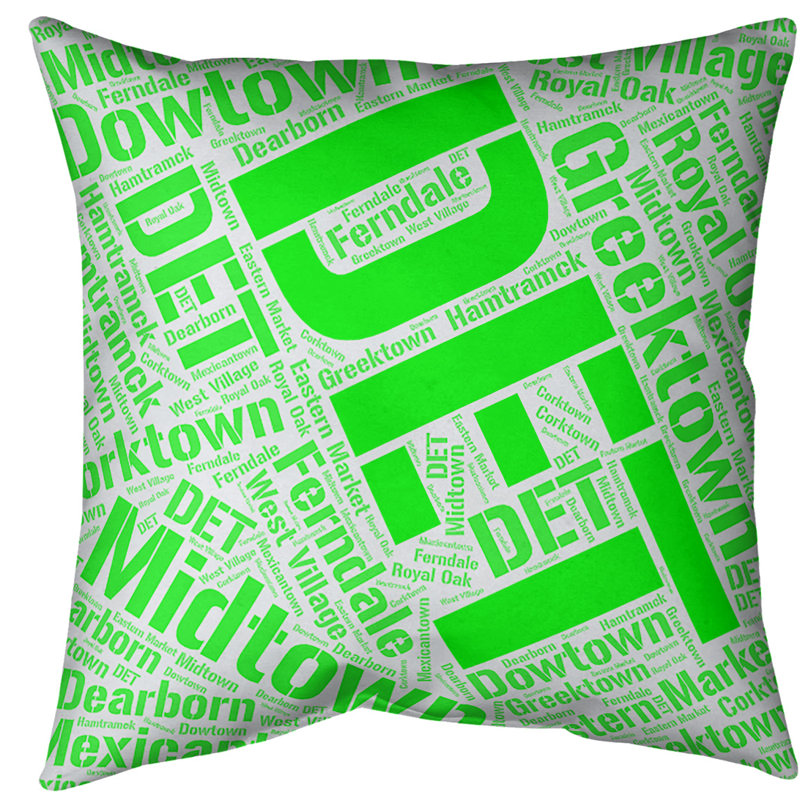 Coussin intérieur/extérieur détroit, Vert, H 18 po x l 18 po, Non
