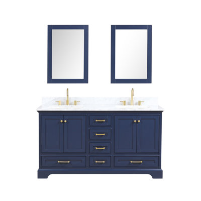 Meuble-lavabo double 61 avec comptoir 61