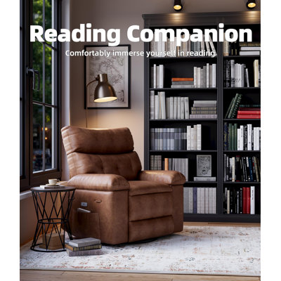 37.4" Wide Oversized Recliner Chair, PU Leather Manual Recliner with 1.5X Sponge Filling by GarveeLife