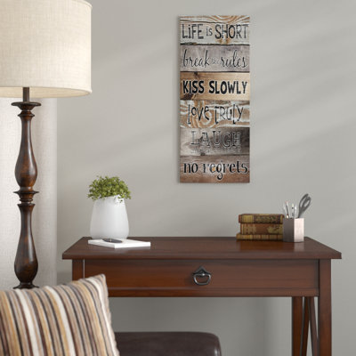 « life is short »-impression typographique